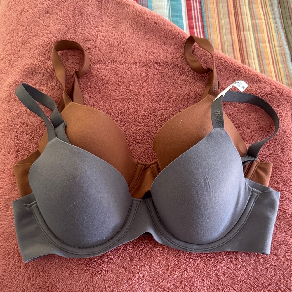 Aerie Brown and Gray Bra Duo